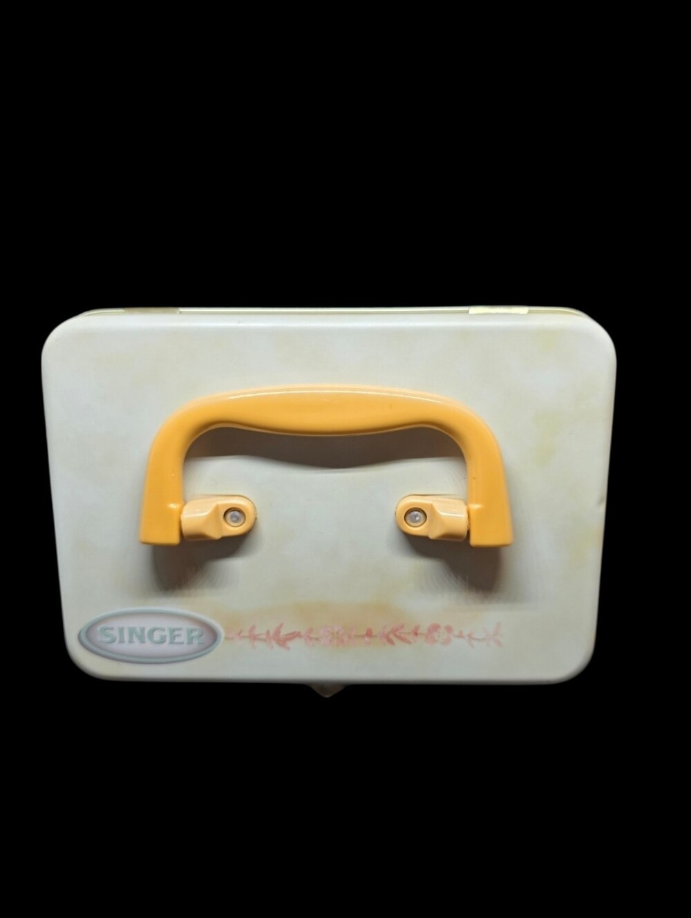 Vintage Singer Sewing Machine Tin Box with Yellow Handle - Picture 4 of 12